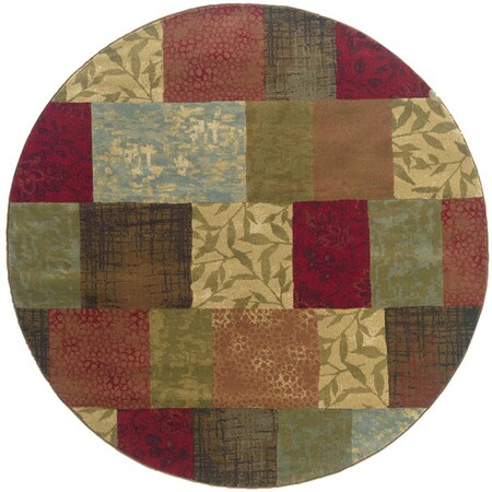 Sphinx By Oriental Weavers Area Rugs, Hudson 030C1 8' Round Round - Green/ Red-Polypropylene H030C1235RDST